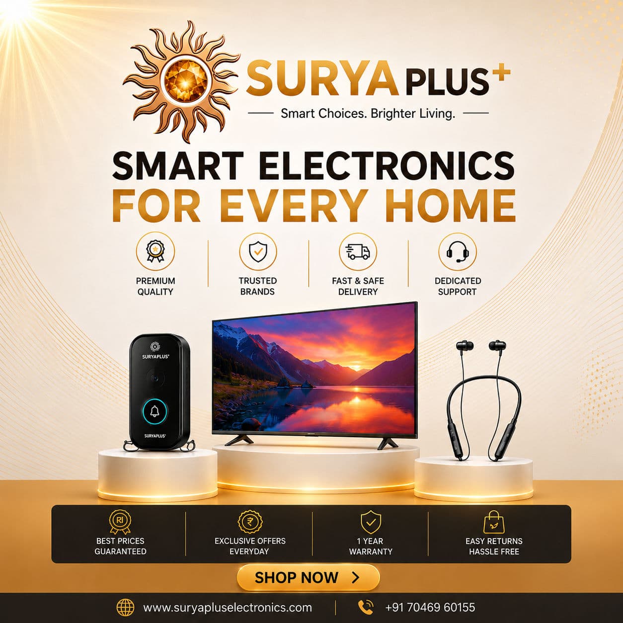 Surya Plus — Smart electronics for every home. Premium quality, trusted brands, and fast delivery.